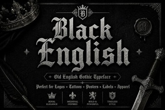 Design with Bold Black English Typography