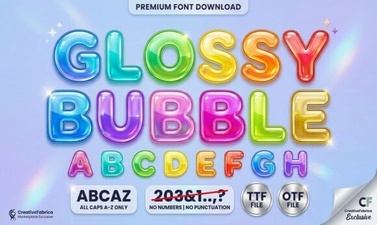 Modern Projects Using Glossy Bubble Fonts